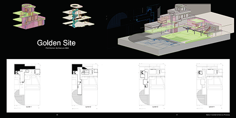 Stacking the program according to privacy requirements insulates the most intimate spaces from less familiar visitors.